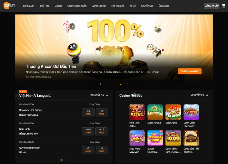 Nhà cái 188BET - Link vào mới nhất năm 2026