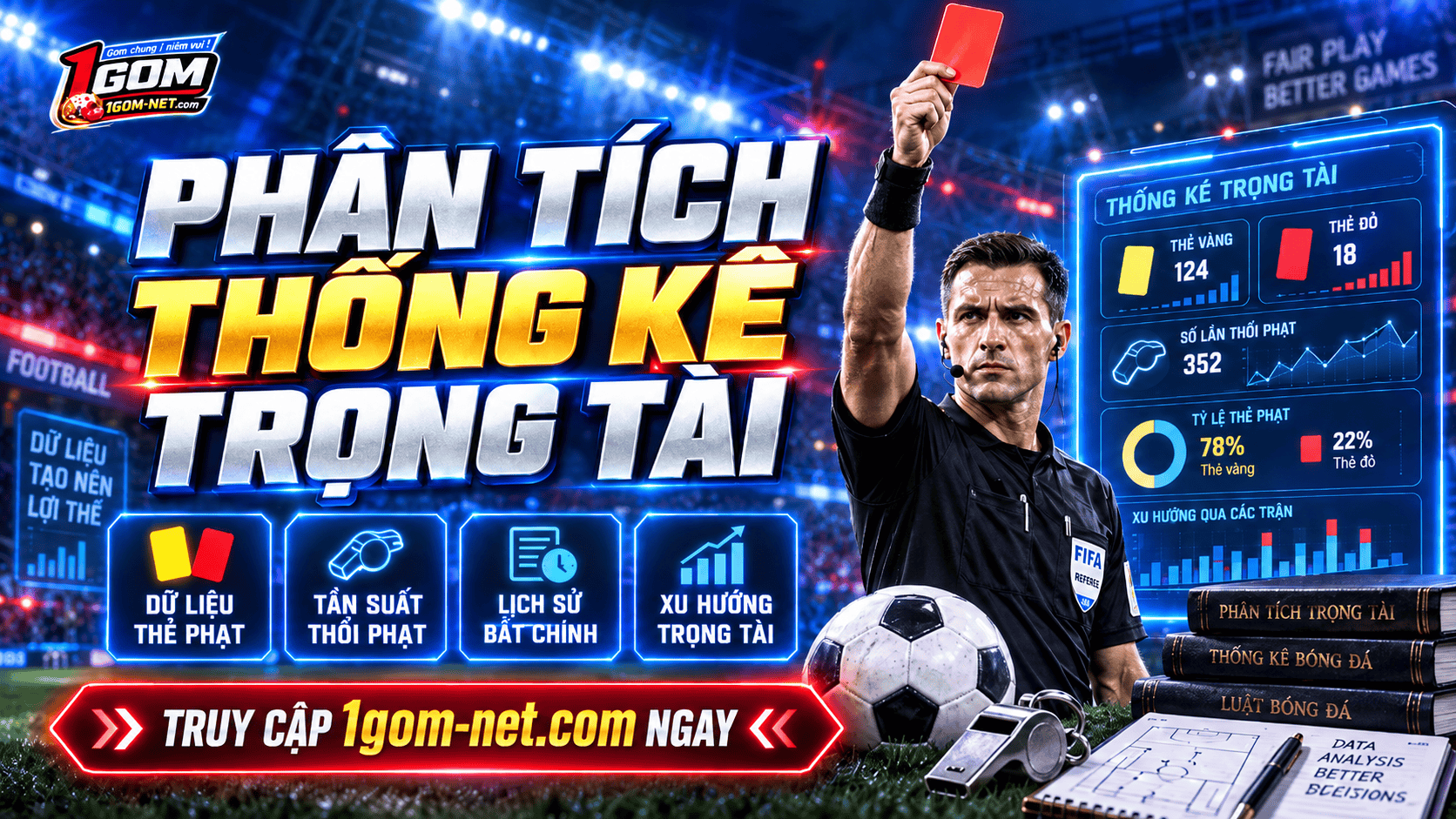 Phân tích thống kê trọng tài khi soi kèo thẻ phạt